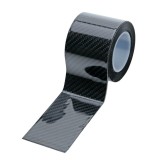 Cumpara ieftin Banda decorativa, aspect fibra carbon, autoadeziva, negru, 3 m lungime, 5 cm latime