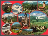 CPIB 25264 CARTE POSTALA - NATURNS - 554m, LANGA MERAN, MOZAIC, TELECABINA, CIRCULATA, STAMPILA, TIMBRU
