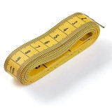 Centimetru clasic de croitorie, ambele fete in cm, 150 cm, galben