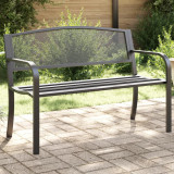 Cumpara ieftin Bancă de grădină, negru, 119 cm, oțel