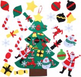 Set de brad de Craciun cu set de ornamente Herefun, pasla, multicolor, 100 cm