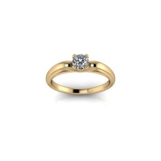 Inel de logodna din aur galben 14K, piatra zirconiu - 45