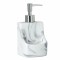 Dispenser Pufo Shadow pentru sapun lichid cu suport burete, ceramic, 17 cm, alb