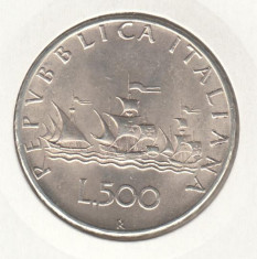 ITALIA - 500 LIRE 1966 - CARAVELLE, Ag835, LIT1.9 foto