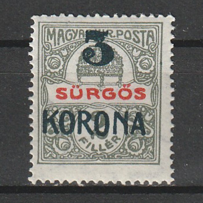 3K/2 Filler Surgos Magyar Kir. Posta - zona Timisoara III 1919