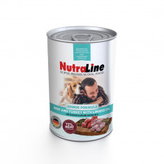 Nutraline Dog hrana umeda caini Juniori cu Vita/Curcan 400 gr foto