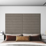 VidaXL Panouri de perete 12 buc. gri deschis 90x15 cm catifea 1,62 m&sup2;