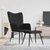 VidaXL Scaun de relaxare cu taburet, negru, textil 327958