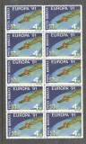 Romania 1991 Europa CEPT Space x 10 in block Mi.4653 MNH CA.043, Nestampilat