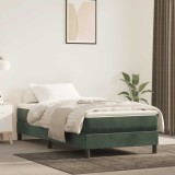 vidaXL Saltea de pat cu arcuri, verde &icirc;nchis, 100x210x20 cm, catifea