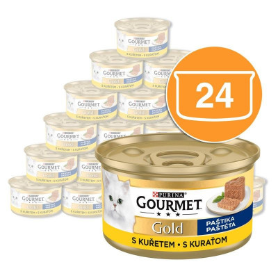 Conservă Gourmet GOLD - pateu cu carne de pui, 24 x 85g foto