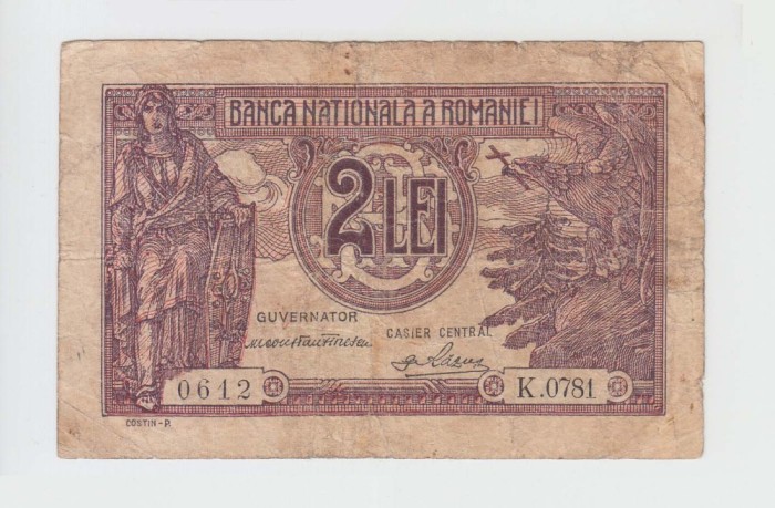 ROMANIA - 2 LEI 1938 , CAROL II , B1.196