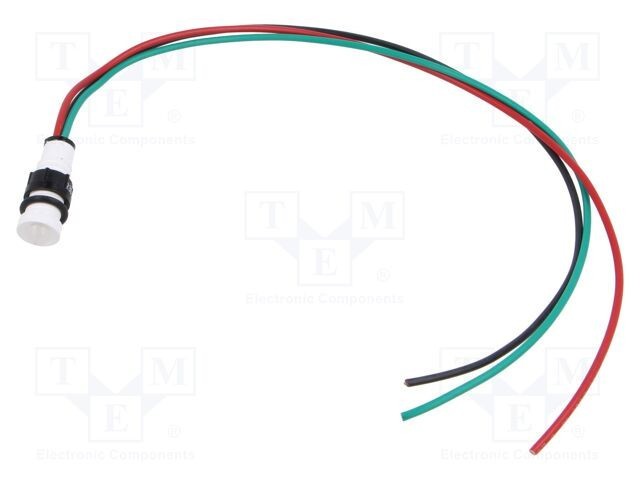 Lampă de control LED convex roşie/verde 230VAC &Oslash;10mm POLAM-ELTA