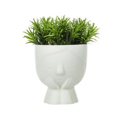 Ghiveci decorativ cu planta artificiala verde, 9x15 cm, ATU-082364