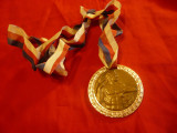 Medalie Sportiva Romania ,cu panglica , d= 5,5cm