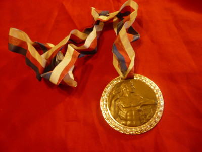 Medalie Sportiva Romania ,cu panglica , d= 5,5cm foto