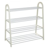 Suport pantofi, Dimbo, Metal, 4 nivele, 61x28x64cm, Alb