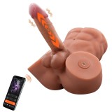 Masturbator Gretel cu Penis si Anus, Control prin Aplicatie Mobila, 7 Moduri, USB Magnetic, Natural, 6.5 kg