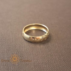Verigheta placata aur 18K finisaj mat gravuri fine Promisio - latime 4 mm