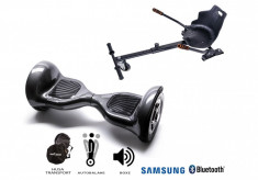 PACHET PROMO Smart Balance? Premium Brand: Hoverboard Off Road Carbon + Hoverseat, roti 10 inch Pneumatice, Bluetooth, baterie Samsung, Boxe incorp foto