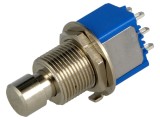Comutator DPDT ON-ON APEM 8646A5X933 3A/250VAC Montare &Oslash;12.5mm IP40 Argintiu Alama Nichel