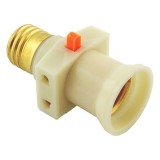 Dulie E27 cu intrerupator si adaptor electric pentru 2 dispozitive, 4A, 60W, 220, 250V, culoare alba