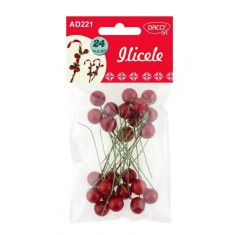 Ilicele Daco, 24 Buc/Set, Dimensiune 1.2x7 cm, Rosii, Plastic, Accesorii Creatie, Accesorii Craft, Ilicele Decorative, Ilice Decorative Craciun, Ilice foto
