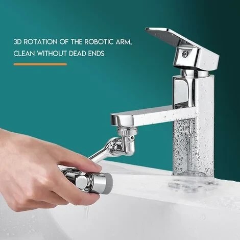 Extensor pentru robinet pivotant, ABS Cromat, Argintiu