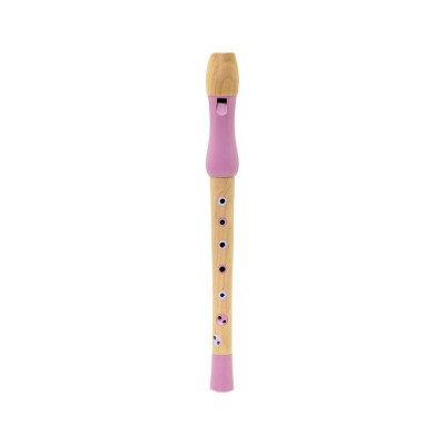 Flaut jucarie muzicala din lemn, roz, MAMAMEMO EduKinder World foto