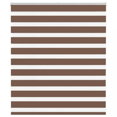 Jaluzea tip zebra maro lățime țesătură 120,9 cm poliester foto