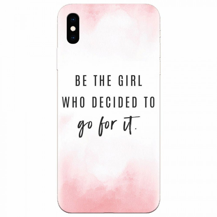 Husa silicon pentru Apple Iphone XS Max, Quotes Pink