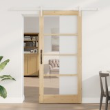 vidaXL Ușă glisantă cu set de accesorii 93x202 cm Lemn masiv de pin