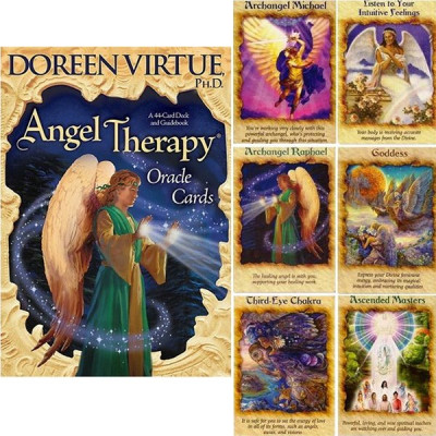 Angel Therapy Carti Oracol DOREEN VIRTUE TERAPIE cu INGERI, AURII-ORIGINAL+carte foto