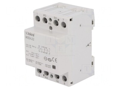 Contactor cu 4 poli pentru instalații de 63A 230VAC, 220VDC foto