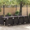 VidaXL Set de masă pentru grădină cu pernă 13 pcs Maro Ratan 3378621