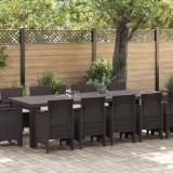 VidaXL Set de masă pentru grădină cu pernă 13 pcs Maro Ratan