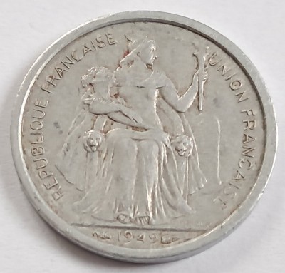 Polinezia Franceza , 1 Franc 1949 foto