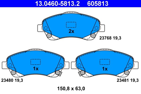 ATE 13.0460-5813.2 set placute frana,frana disc