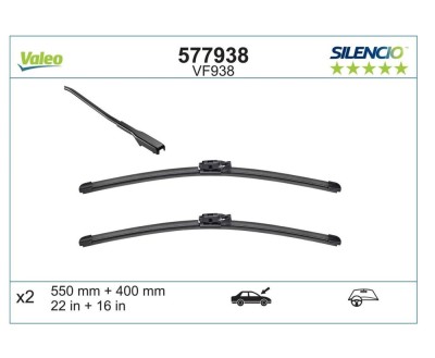 Set 2 buc. stergatoare parbriz Silencio DACIA DOKKER, 07.2015-; LODGY, 12.2015-, RENAULT EXPRESS, 05.2021-, 550+400 mm, foto