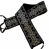 Cumpara ieftin Brau Traditional Negru pentru baieti cu Motiv Geometric Crem - BTB11