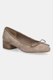 Steve Madden tocuri din piele &icirc;ntoarsă Cherisher culoarea bej, cu toc drept, 11003890