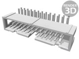 Conector IDC soclu tată 26 pini 2,54mm unghi 90&deg; THT HARTING