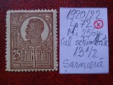 1920 Romania- Ferd. b. mare Mi256y-culori schimb.-sarniera, Nestampilat