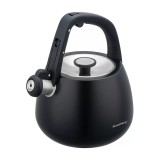 Ceainic, fierbator din otel inoxidabil cu fluier, negru, capacitate 2,5 litri, Klausberg