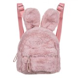 Rucsac Copii, Model Urechi Iepuraș, Roz, Material Sintetic, 23x11x33.5cm