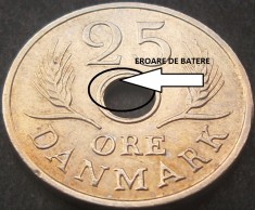 Moneda 25 ORE - DANEMARCA, anul 1971 * cod 1468 = EROARE BATERE