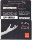 bnk card Romania - Orange - 9+1 $ - 12/08 - RO-ORA-REF-0007-0812?