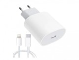 Set Incarcator 20W USB-C A2347 Fast Charging si Cablu de la USB-C Lightning OEM