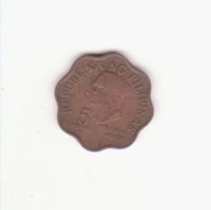 Filipine ( Philippines) 5 sentimos 1980 - Melchora Aquino, monedă lobată.