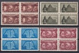 ROMANIA 1953 LP 351 SEMICENTENARUL PALATULUI POSTELOR SERIA IN BLOC DE 4 TIMBRE STARE MNH, Nestampilat